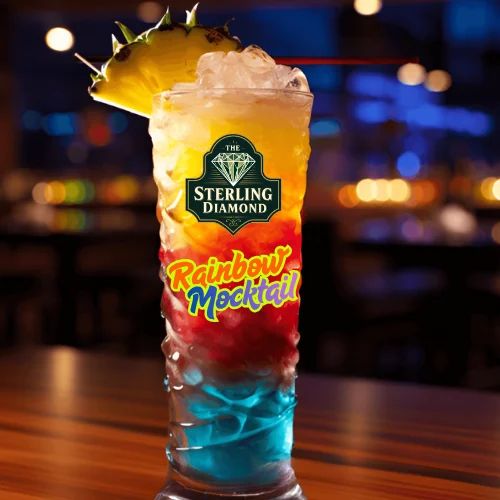 Rainbow mocktail — send a virtual drink in online chat